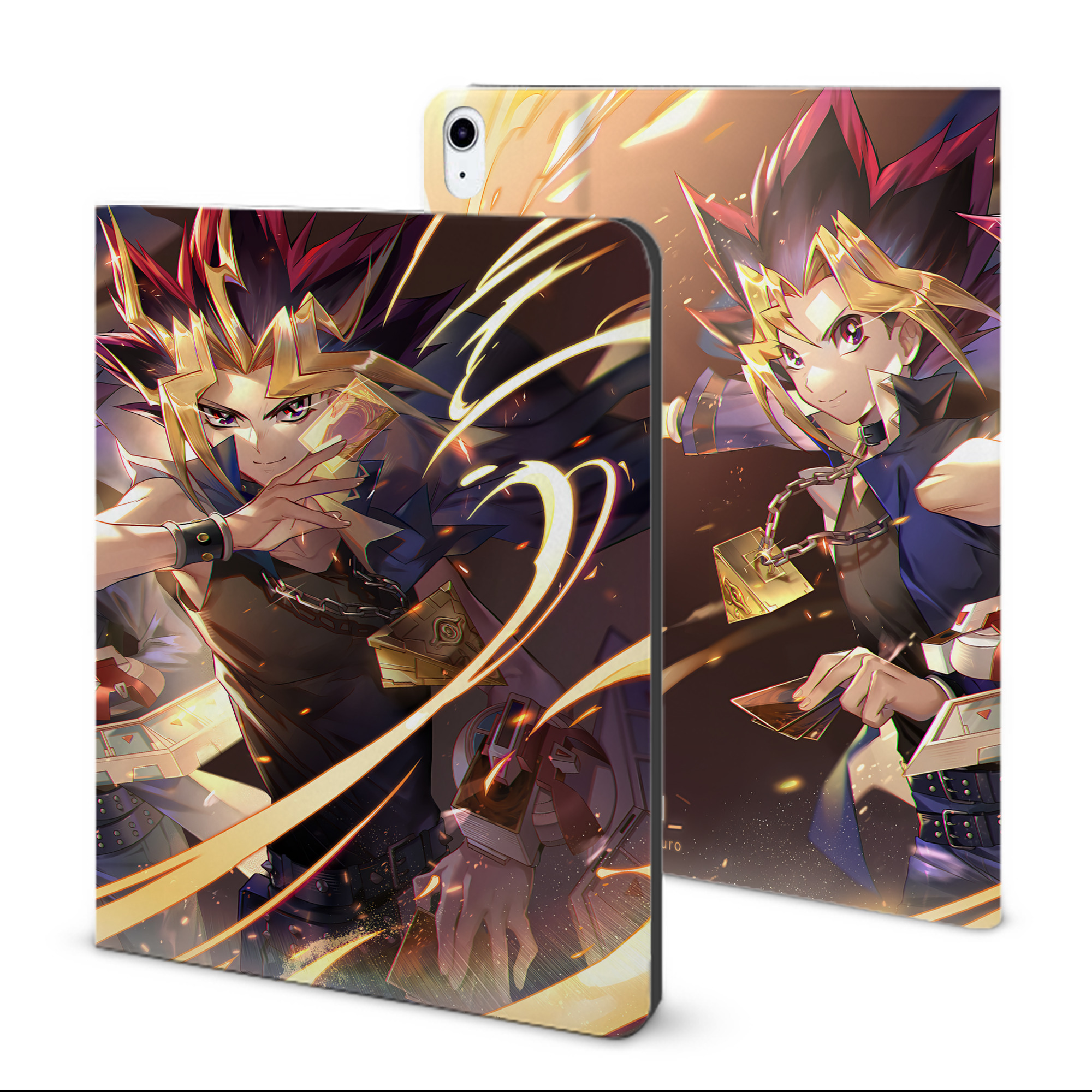（画像用） 遊☆戯☆王 Yu-Gi-Oh! IPad ケース ブック型 PUレザー TPU 耐衝撃 軽量 薄型 ペン収納なし 全面保護 IPad 各モデル対応